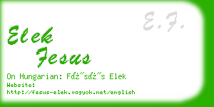 elek fesus business card